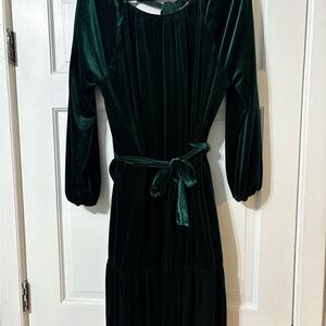 Elegant Green Velvet Dress